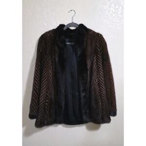 DaVinci Authentic Vintage Mink Coat with Chevron Pattern - Very Soft Fur